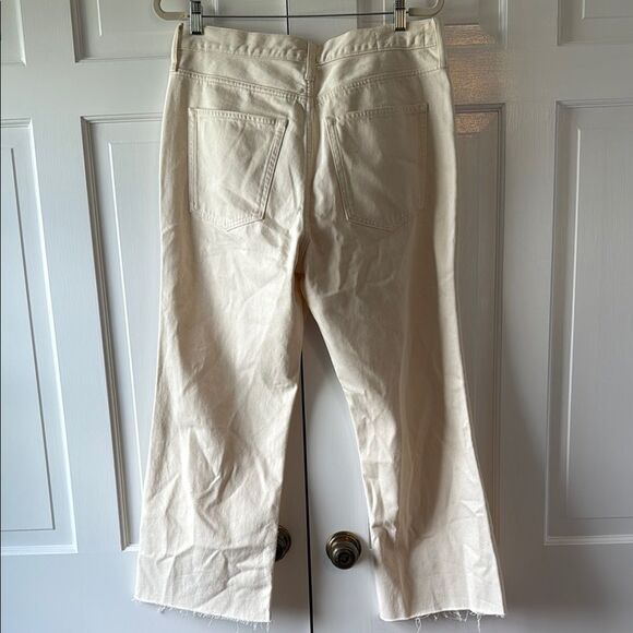 NWT J. CREW 84 KICK OUT CREAM BEIGE FLARE LEG JEANS DENIM ANKLE PANTS SIZE 30 - Picture 4 of 9